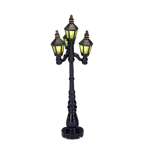 Visuel 1 du produit Décoration pour village de Noël vieux lampadaire anglais coloris noir en plastique à piles Lemax - 11,5 x 3,5 x 3,5 cm