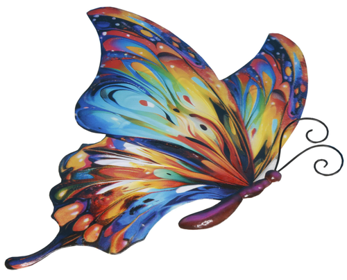 Visuel 1 du produit Papillon en métal multicolore Riviera décor C Profil petit modèle - 33 cm