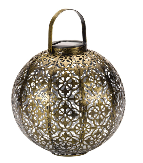 Visuel 1 du produit Lanterne Damasquette coloris jaune effet blanc froid en métal Smartgarden - 18 x 18 x 18 cm