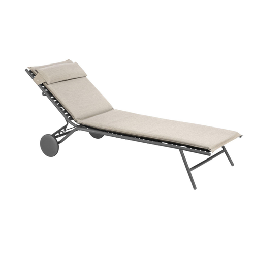 Visuel 1 du produit Bain de soleil Bayanne II Hedona Latte Lafuma coloris beige en acier - 77 x 186 x 77 cm
