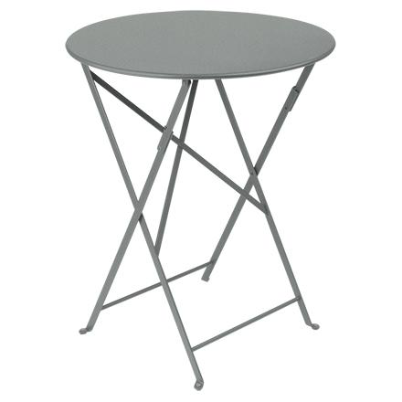Visuel 1 du produit Table pliante Bistro coloris gris en acier Fermob - Ø 60 x 74 cm