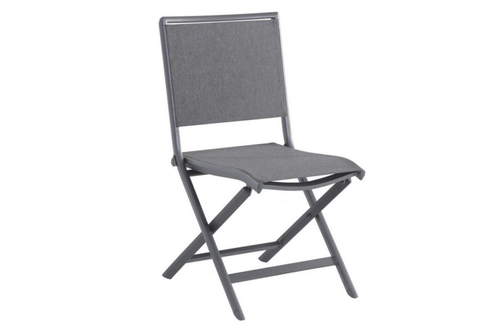 Visuel 1 du produit Chaise de jardin pliante en aluminium et polyester, gris - CREADOR Ara