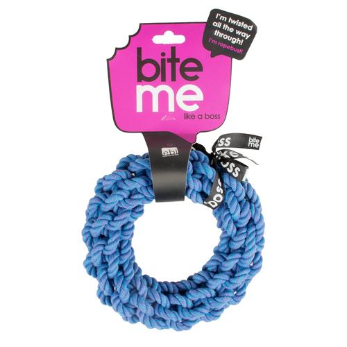 Visuel 3 du produit Jouet pour chien coloris bleu anneau tressé EBI Da-Chain - 18 x 18 x 4 cm