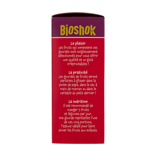 Visuel 5 du produit Gourdes de purée de fruits pomme fraise bio Bioshok - 4 x 100 g