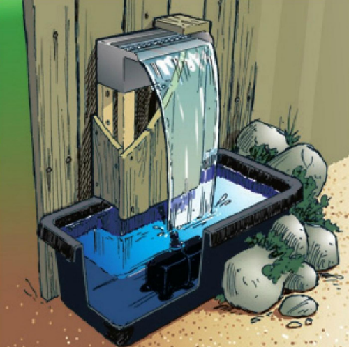 Visuel 1 du produit Kit lame d'eau éclairée LED, UBBINK Niagara Set - 30x12,5cm, livraison incluse