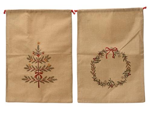 Visuel 1 du produit Sac cadeau en polyester marron - 60 x 42 cm