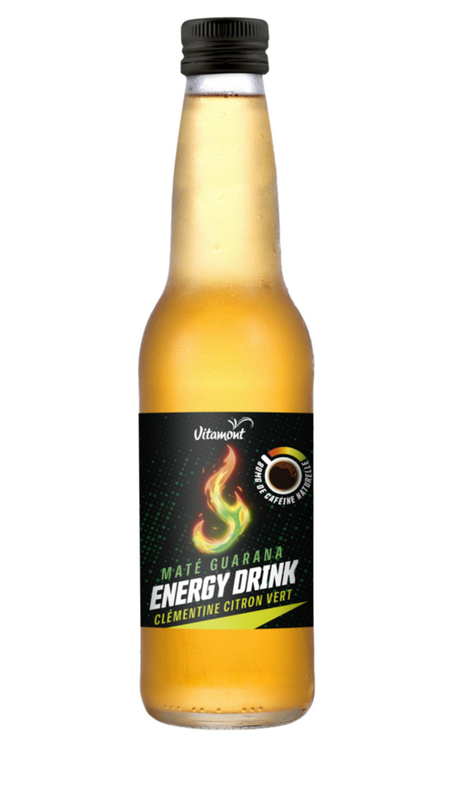 Visuel 1 du produit Energy Drink clémentine citron vert Bio en bouteille de verre Vitamont - 33 cl