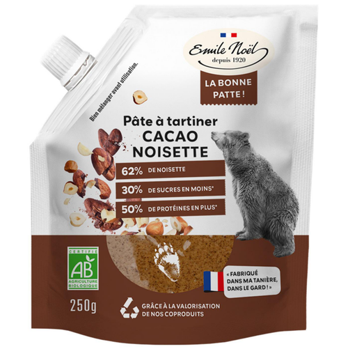 Visuel 1 du produit Pâte à tartiner bio cacao noisettes La bonne Patte Émile Noël - 250 g