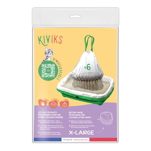 Visuel 1 du produit Sacs à litière filtrants pour chat coloris blanc Kiviks - Taille XL 55 x 40 x 26 cm