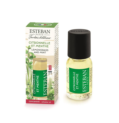 Visuel 1 du produit Concentré de parfum en flacon compte-goutte Citronnelle et menthe Esteban - 15 ml