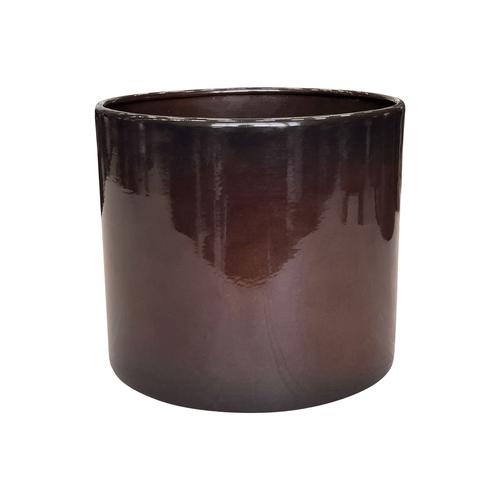 Visuel 1 du produit Pot cylindrique en métal recyclé coloris brun flambé Upcycle Cylindre XXL - Ø 36 x H 32 cm