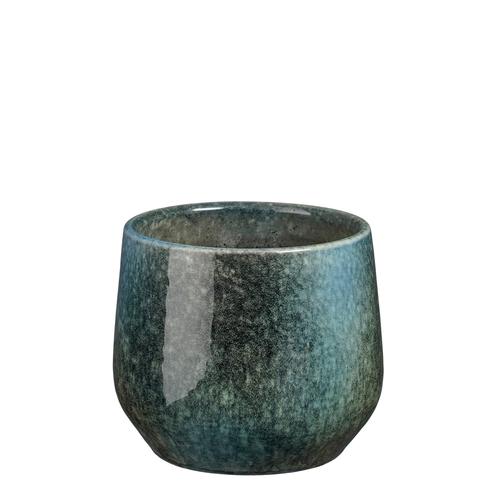Visuel 1 du produit Pot rond coloris bleu en terre cuite Hugo Mica Decorations - 13,5 x Ø 16 cm