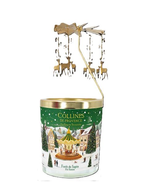 Visuel 1 du produit Coffret bougie parfumée avec carrousel forêt de sapin Collines de Provence - 360 g