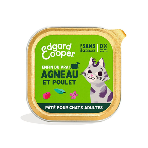 Visuel 1 du produit Pâtée pour chat adulte à l'agneau et au poulet sans céréales Edgard & Cooper - 85 g