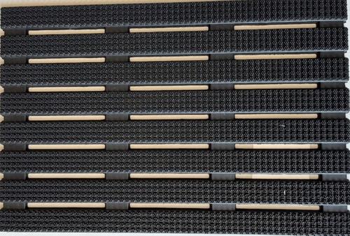 Visuel 1 du produit Tapis caoutchouc extérieur gratte pieds coloris noir Robuste Sweetsol -  40 x 60 cm