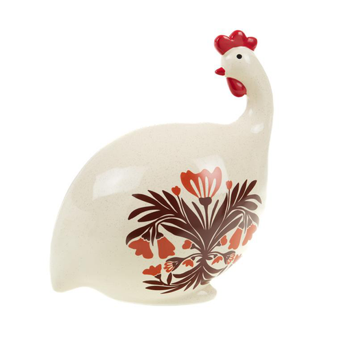 Visuel 1 du produit Figure décorative pintade Sofia coloris rouge en porcelaine - 23 x 25 x 15 cm