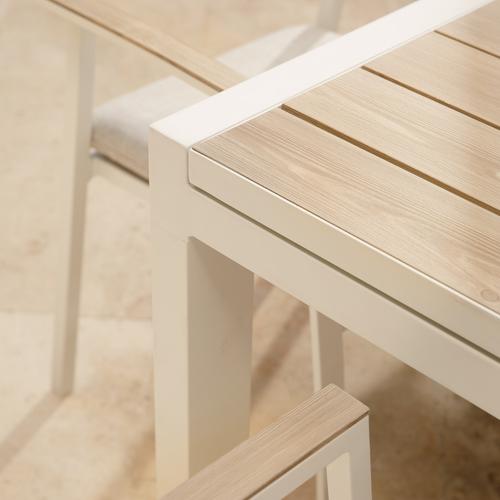 Visuel 9 du produit Table Calla avec allonges coloris blanc en aluminium - 220/340 x 100 cm