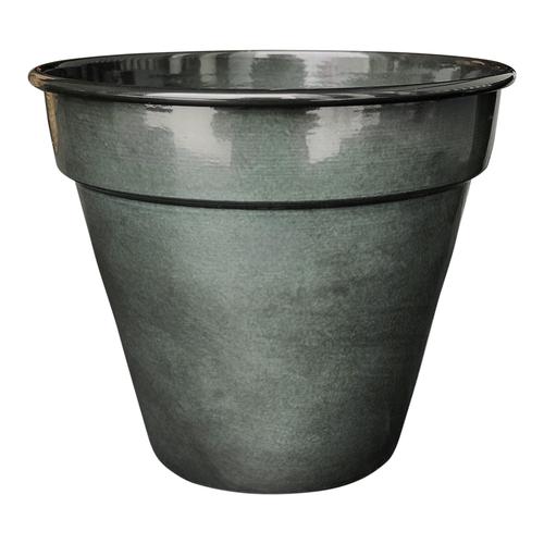 Visuel 1 du produit Pot conique en métal recyclé coloris gris océan vif Upcycle Conique - Ø 20,5 x H 18 cm