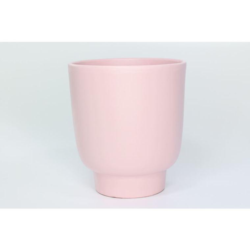 Visuel 1 du produit Cache-pot en céramique rose mat Haut Calm - Ø 13/12 x H 15 cm