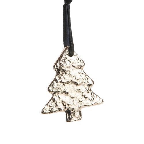 Visuel 1 du produit Suspension sapin en aluminium argenté - 7,5 x 8 cm