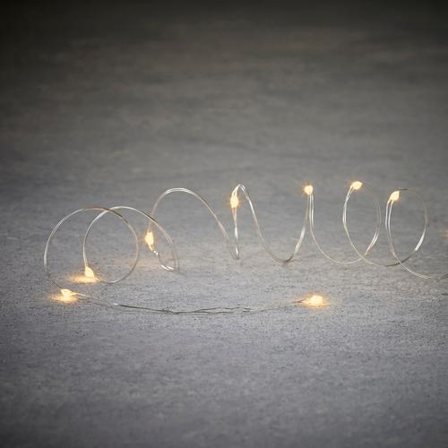 Visuel 1 du produit Guirlande lumineuse de Noël micro LED blanc orangé câble blanc à piles intérieur - 3 m