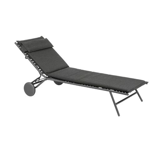 Visuel 1 du produit Bain de soleil Bayanne II Hedona Onyx Lafuma coloris gris en acier - 77 x 186 x 77 cm