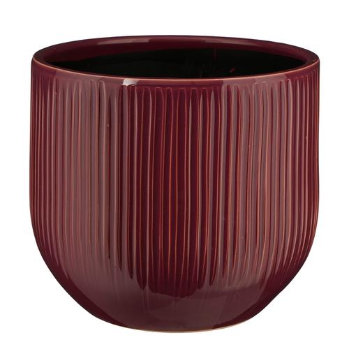 Visuel 1 du produit Pot rond cannelé coloris violet Pablo - 20 x Ø 25 cm