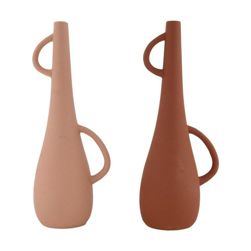 Visuel 1 du produit Vase double anse en terre cuite coloris terracotta Art Floral pour fleurs séchées - (produit vendu à l'unité, livré aléatoirement parmi deux coloris)