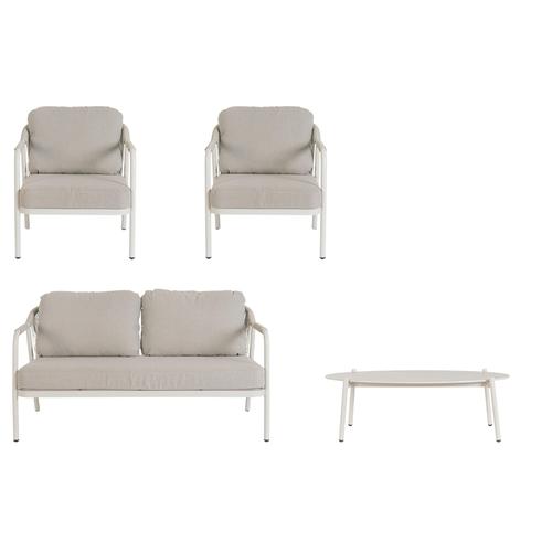 Visuel 12 du produit Salon bas crème en aluminium et corde Bizzotto Miravet