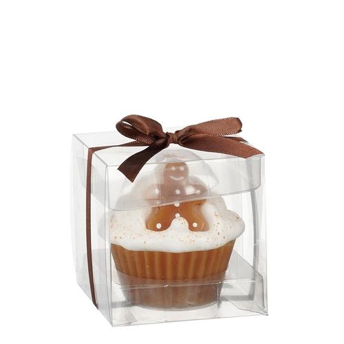 Visuel 1 du produit Bougie forme maison de pain d’épices marron - Ø 7 x H 7 cm