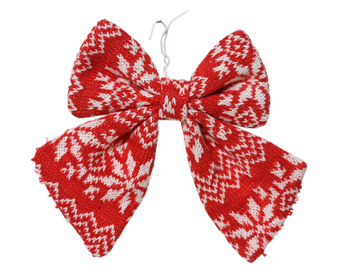 Visuel 1 du produit Nœud décoratif rouge et blanc - 12 x 13 cm