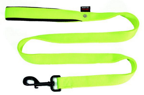 Visuel 1 du produit Laisse pour chien en nylon double épaisseur uni coloris vert confort Martin Sellier - Taille L 25/120