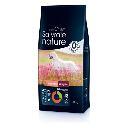 Visuel 1 du produit Croquette pour chien adulte à l'agneau, au sanglier et au cerf Sa vraie nature - 2,5 kg
