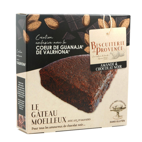 Visuel 1 du produit Gâteau moelleux au chocolat cœur de Guanaja de Valrhona Biscuiterie de Provence - 225 g