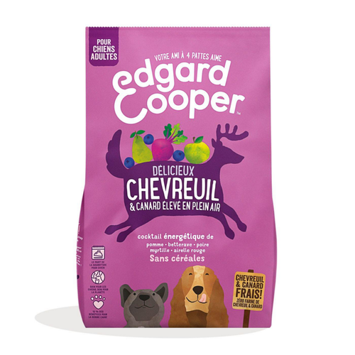 Visuel 1 du produit Croquettes pour chien adulte au chevreuil et au canard sans céréales Edgard & Cooper - 2,5 kg