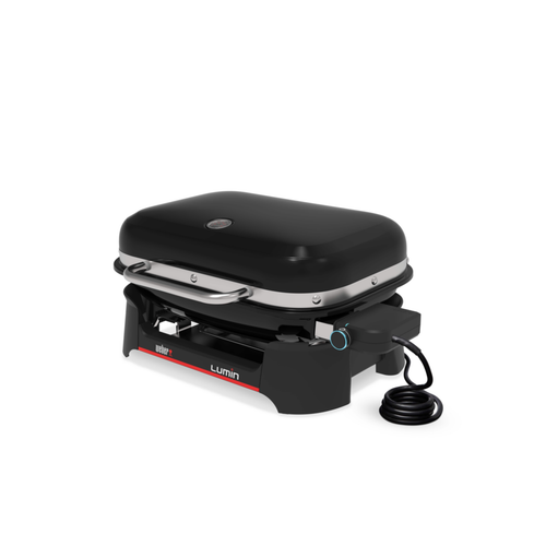 Visuel 3 du produit Barbecue électrique Lumin avec plancha coloris noir en acier émaillé Weber - 31 x 49 x 66 cm