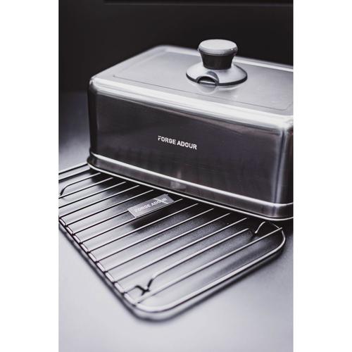 Visuel 2 du produit Cuiseur et grille pour plancha coloris noir en titane Forge Adour - 30 x 21,5 x 1,2 cm