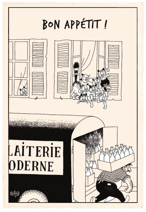 Visuel 1 du produit Torchon beige en coton Dubout Bon Appétit - 48 x 72 cm