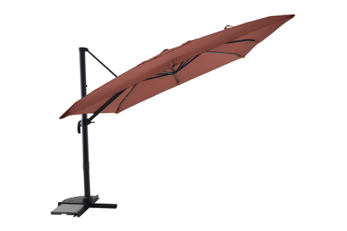 Visuel 1 du produit Parasol déporté mât gris coloris orange en aluminium et polyester - 3 x 3 m