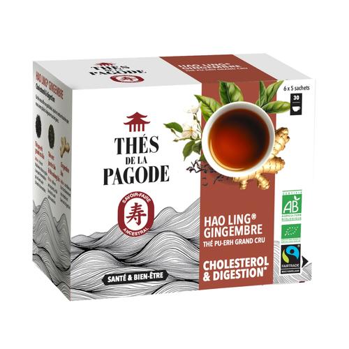 Visuel 1 du produit Thé Hao Ling au gingembre bio et équitable Thés de la Pagode - 30 sachets