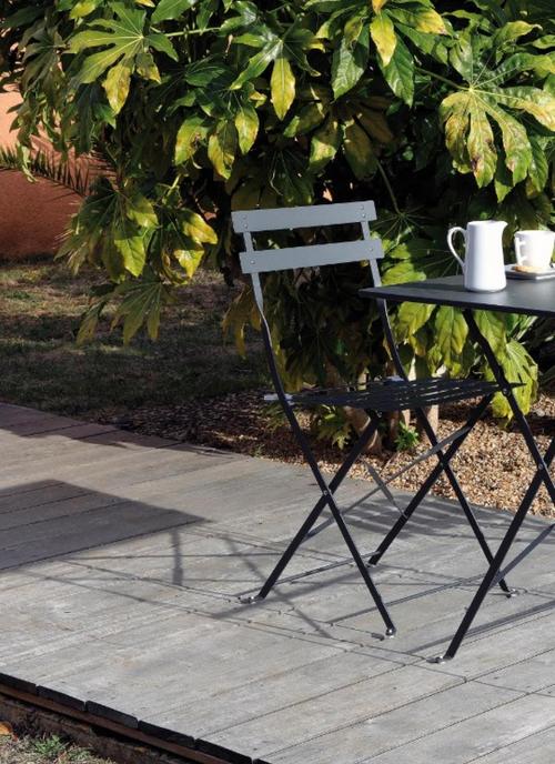 Visuel 2 du produit Chaise pliante métal, modèle Cuba, gris - PROLOISIRS