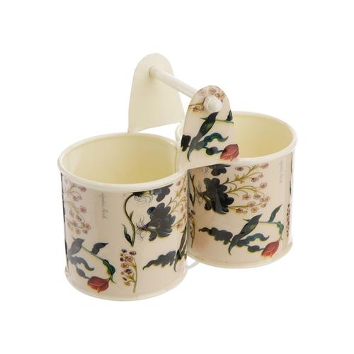 Visuel 1 du produit Cache-pot double à fleurs vintage Baby - 14,5 x 7 x 12 cm