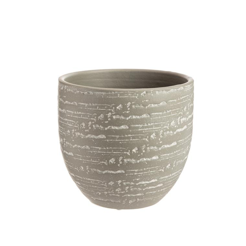 Visuel 1 du produit Cache-pot Boha en terre cuite gris clair - Ø 16 x 14 cm