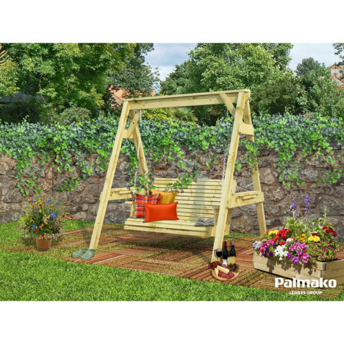 Visuel 2 du produit Balancelle Sigrid en bois traité autoclave Palmako - 193 x 161 cm