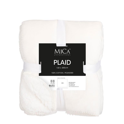 Visuel 1 du produit Plaid polaire blanc cassé en polyester Mardy - 200 x 150 cm