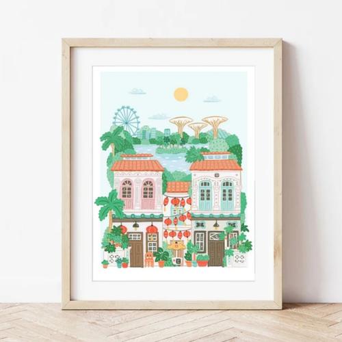 Visuel 2 du produit Peinture au numéro Singapour Petit Pinceau by La Petite Épicerie - 25,5 x 33 cm