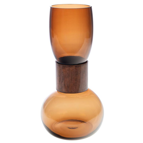 Visuel 1 du produit Vase avec col en verre coloris cuivre Zimbabwe - Ø 20 x H 40 cm