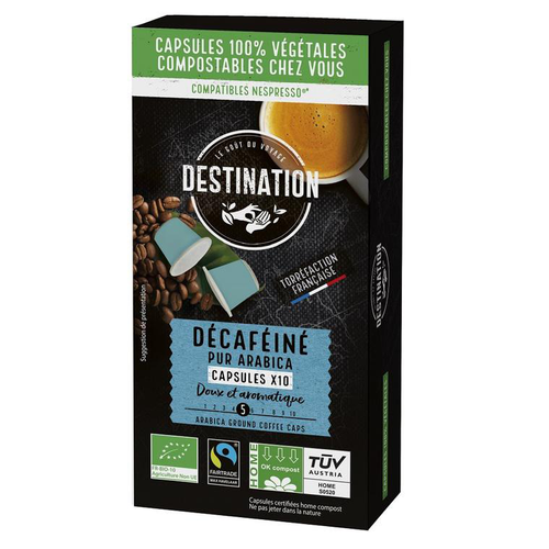 Visuel 1 du produit café capsules compostable deca bio - 10 X 5,5 g