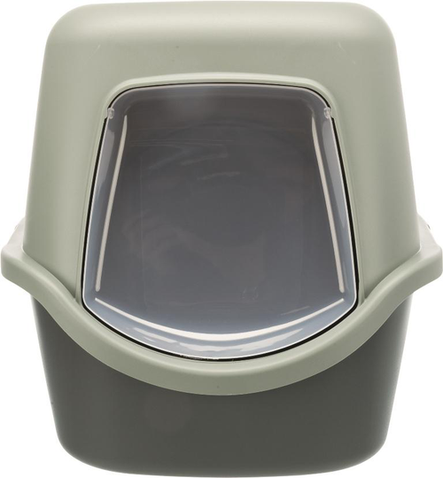 Visuel 8 du produit Maison de toilette pour chat coloris gris et vert avec couvercle recyclé Trixie Vico - 40 x 40 x 56 cm