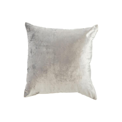 Visuel 1 du produit Coussin carré en coton velours gris bleu uni - 50 x 50 cm